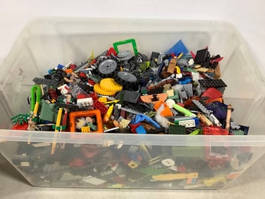 Large bin of Legos and more