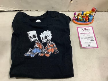Vintage The Simpsons couch gags sculpture with COA and Bart and Lisa skeleton youth