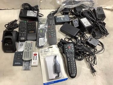 Large lot of power adapters and remotes(Bose, HP, Sony, and more)