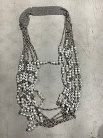 Antique pearl drop necklace