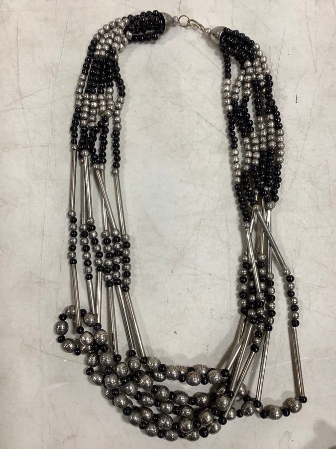 Vintage multi strand layered beaded necklace (1 of 1)