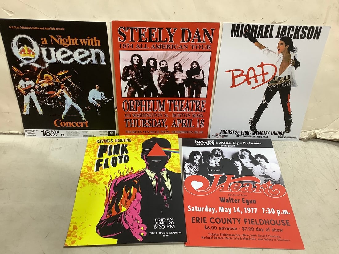 Rock concert Repo card stock poster lot(Queen, Pink Floys, Street Dan, and more-new-8x10) (1 of 1)