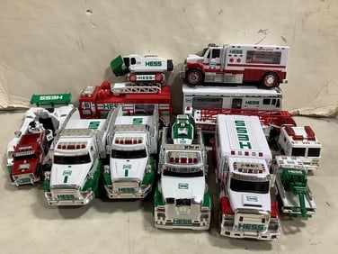 Large lot of HESS trucks and other HESS toys