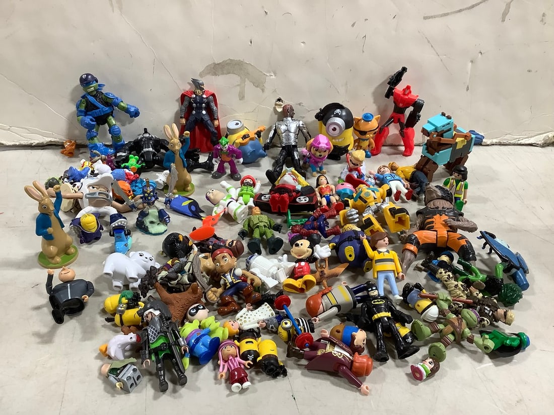 Various toys/mini figures(Batman, Minions, Snoopy, Captain Hook, and more) (1 of 1)