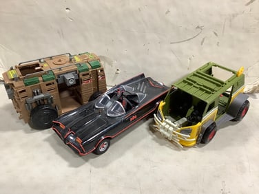 Batman and Robin toy car(18in.long) and other cars