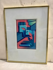 Framed abstract artwork(12.25in.x16.25in.)