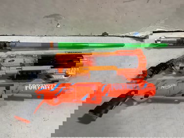 Toy guns(Nerf Fortnite/Nerf Vagabond) and lightsaber(32in.long)