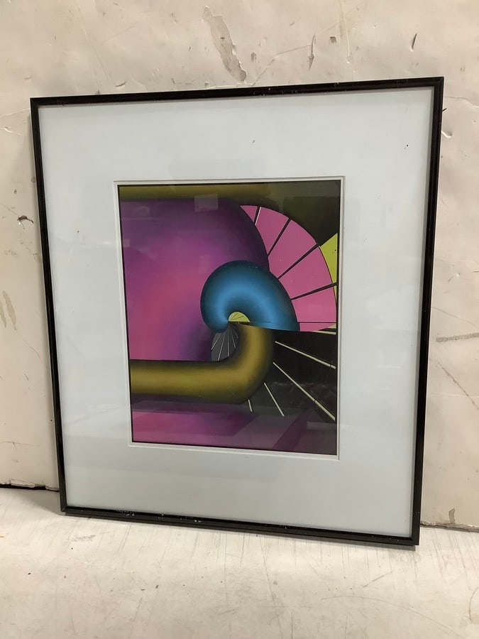 Framed abstract artwork(14.25in.x16.25in.): Framed abstract artwork(14.25in.x16.25in.)