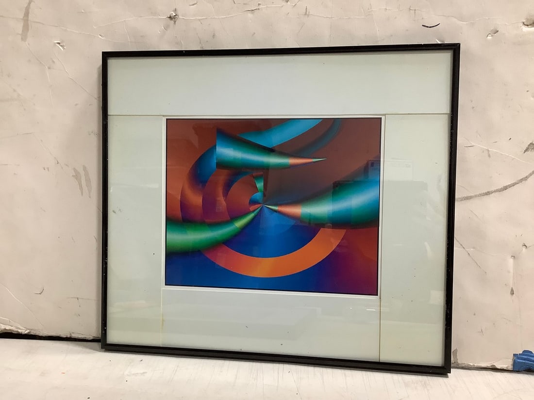 Framed abstract artwork(14.25in.x16.25in.): Framed abstract artwork(14.25in.x16.25in.)
