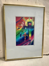 Framed abstract artwork(12.25in.x16.25in.)