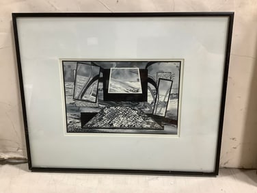 Framed abstract artwork(12.25in.x15.25in.)