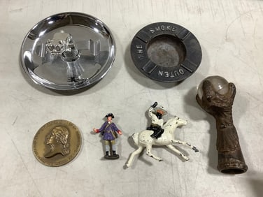 Decorative ashtrays, figurines, and more