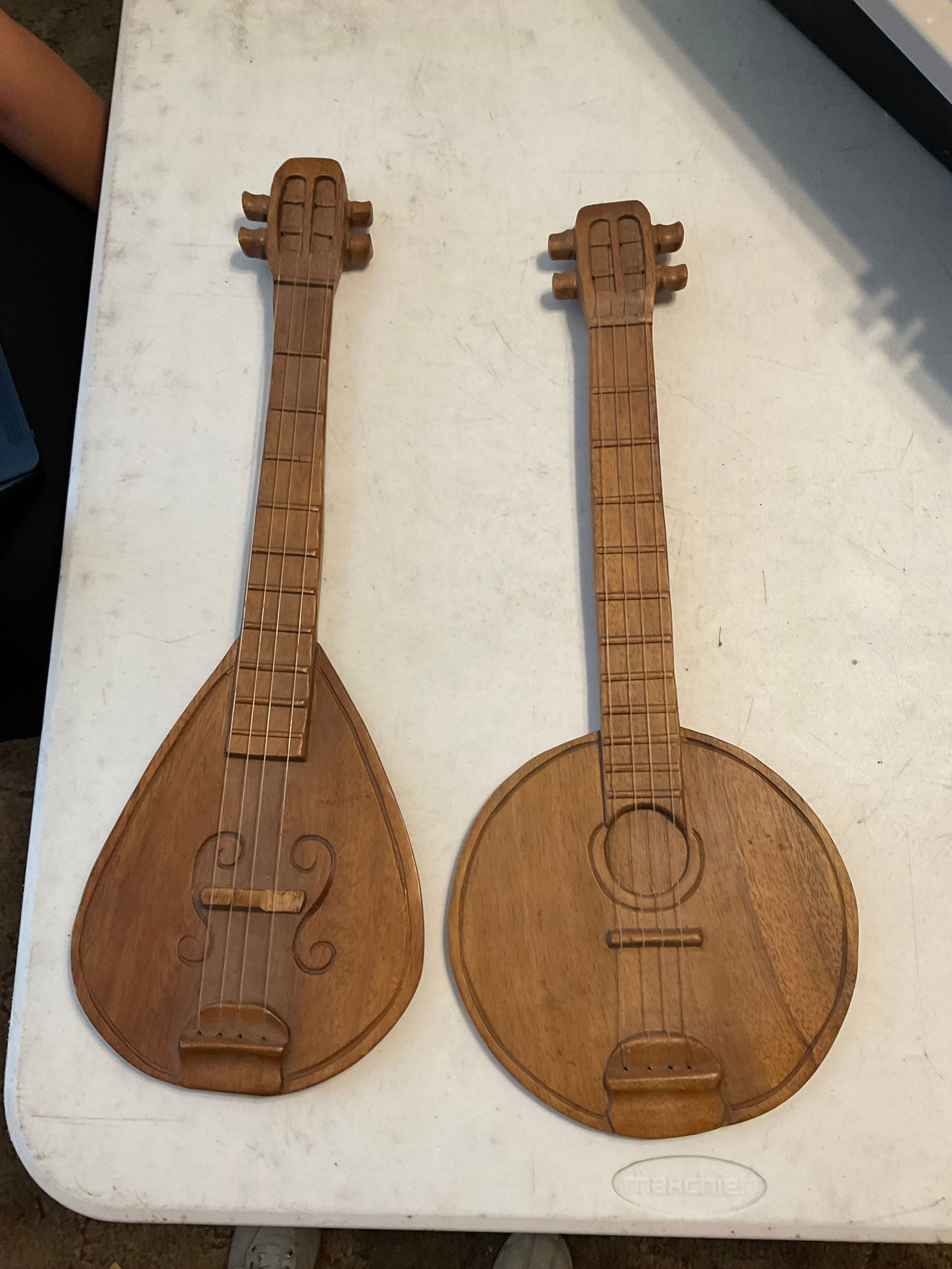 set of 2 wooden banjo wall hangings 23" long (1 of 1)