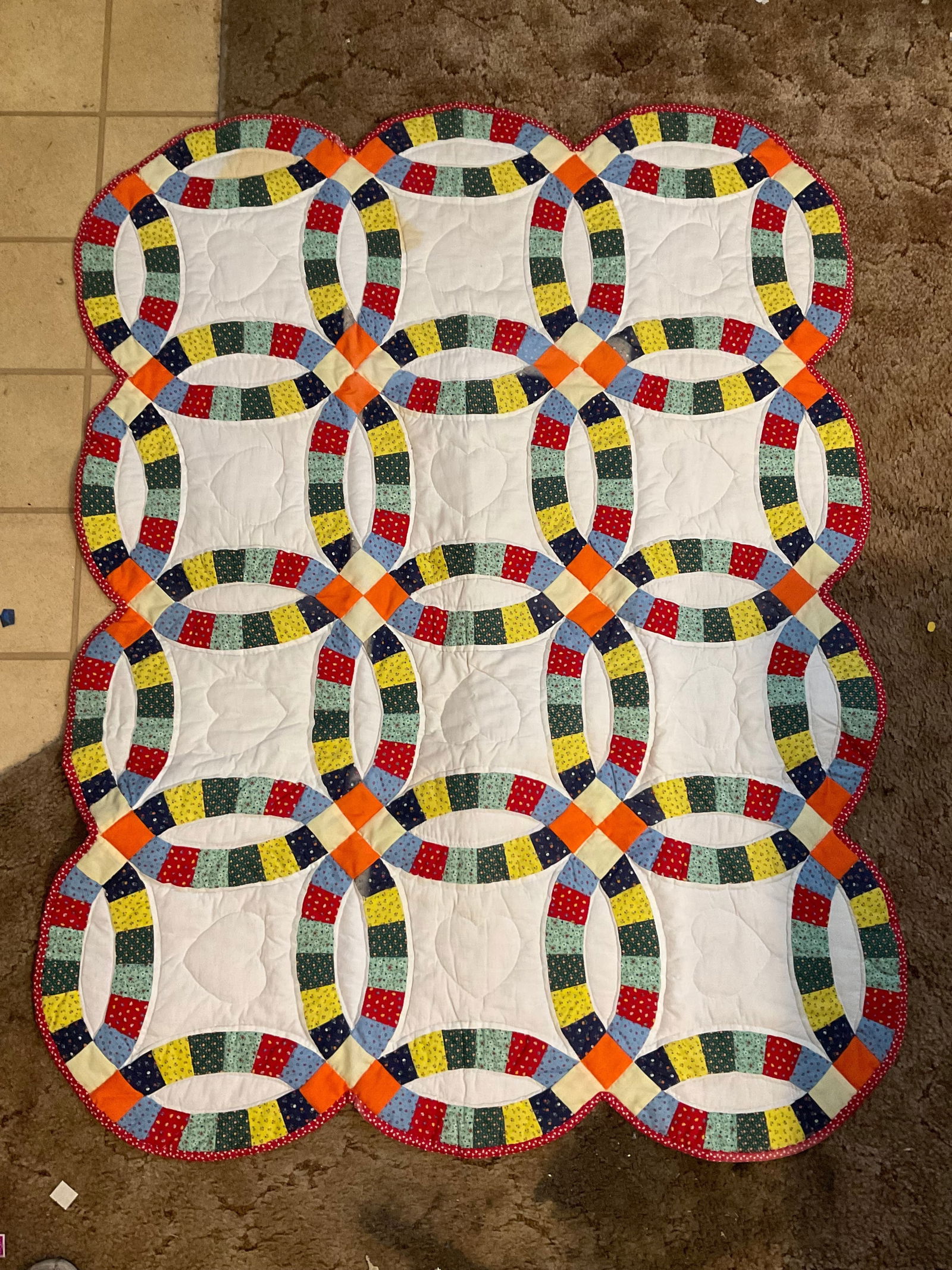 vintage early handmade patchwork quilt (1 of 1)