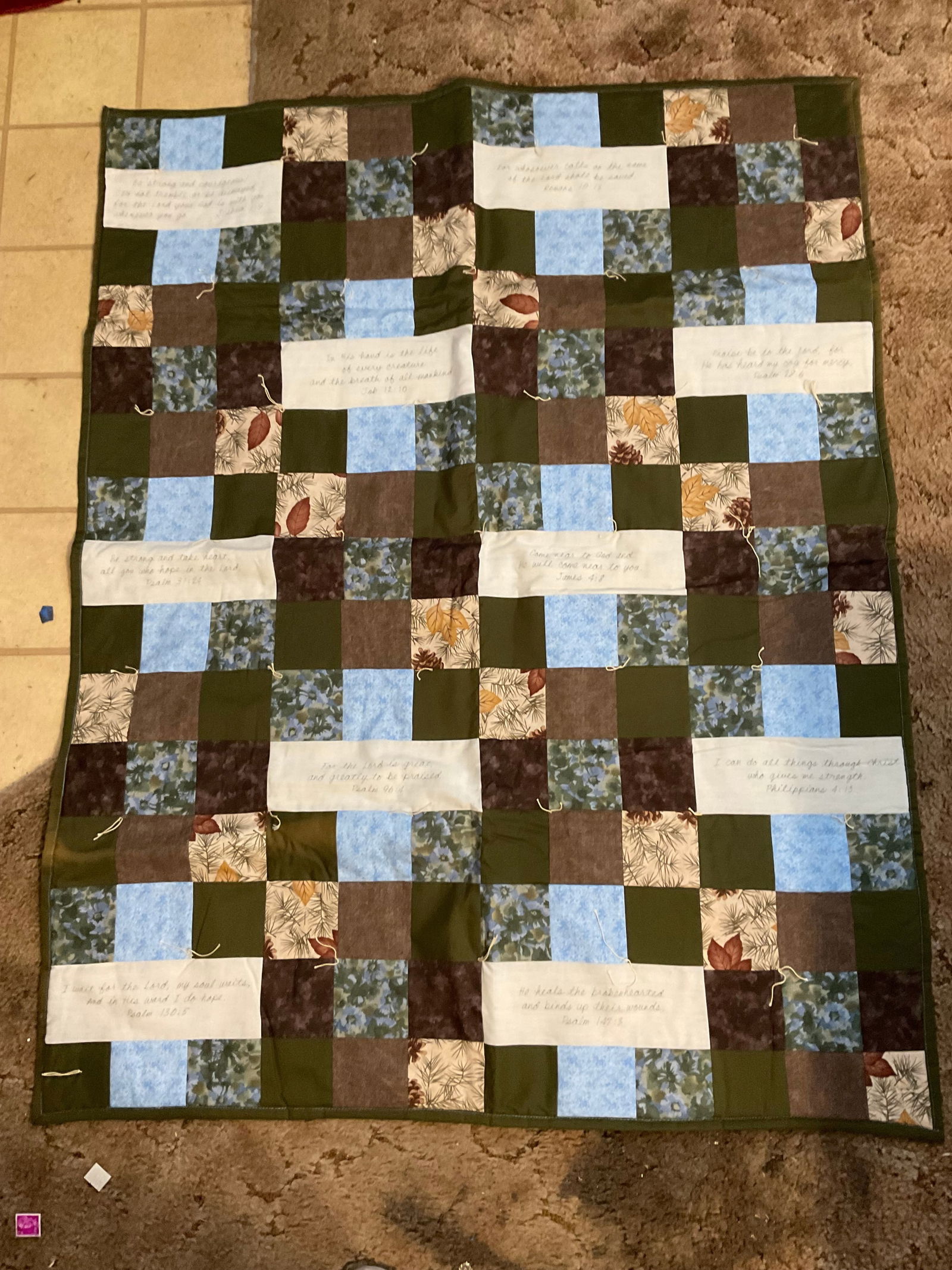 vintage early handmade patchwork quilt (1 of 1)