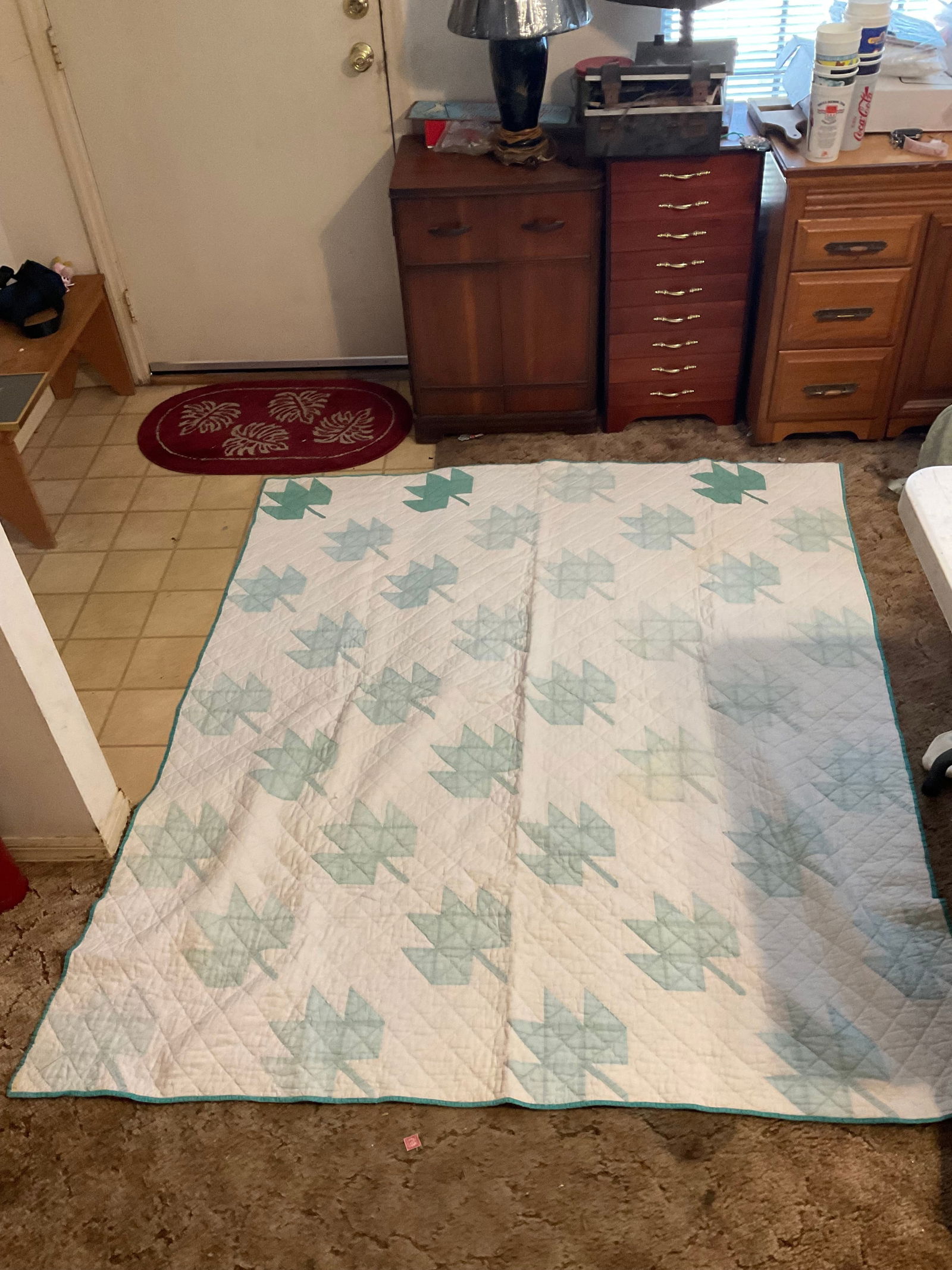 vintage early handmade patchwork quilt (1 of 1)