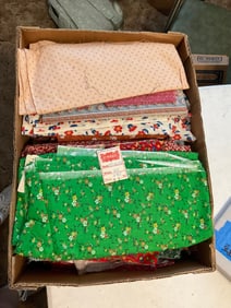 lot of fabric pieces for quiltmaking
