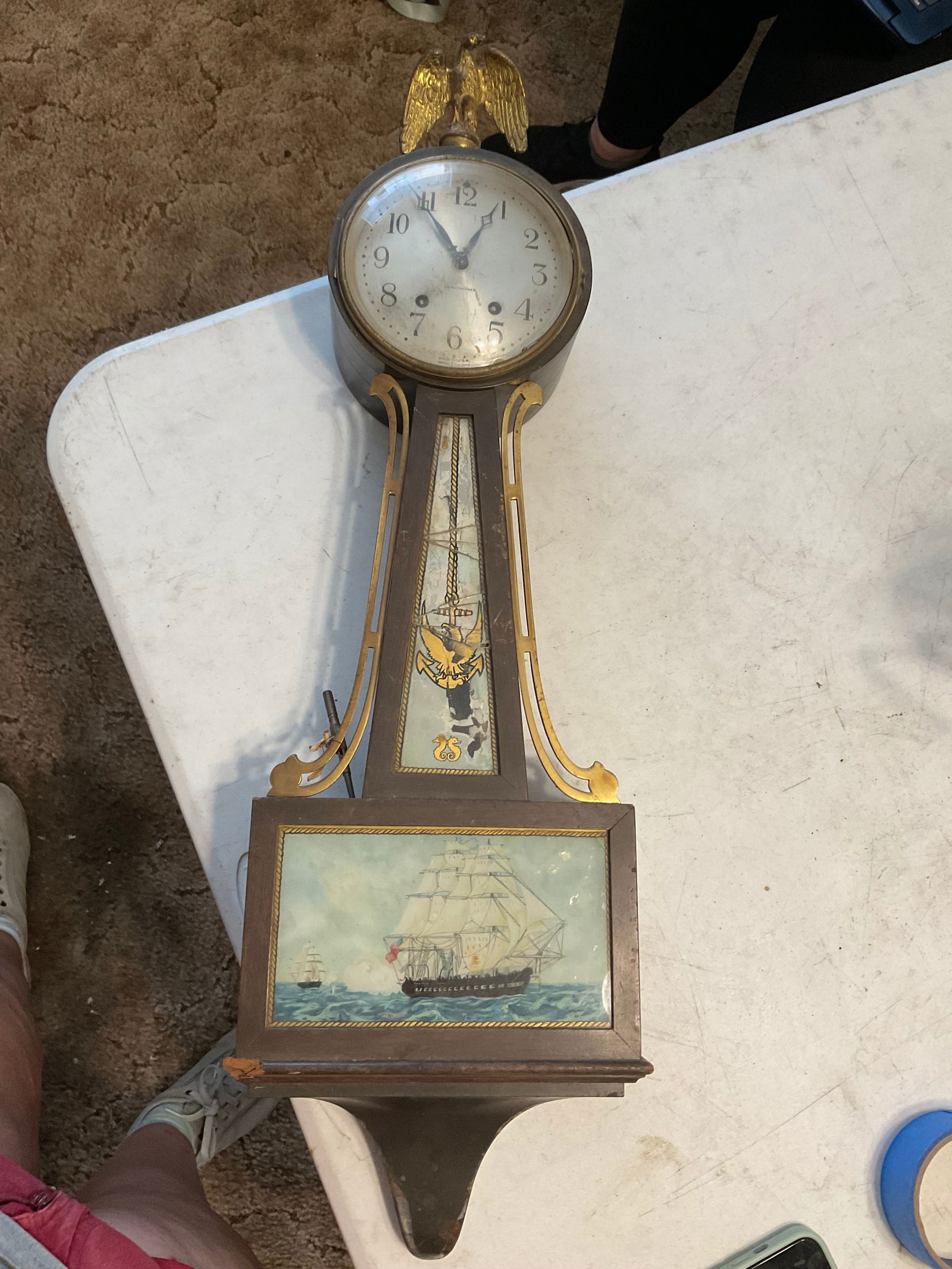 seth thomas banjo nautical clock with key 29" tall (1 of 1)