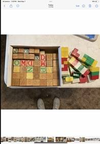 lot of wooden childrens blocks