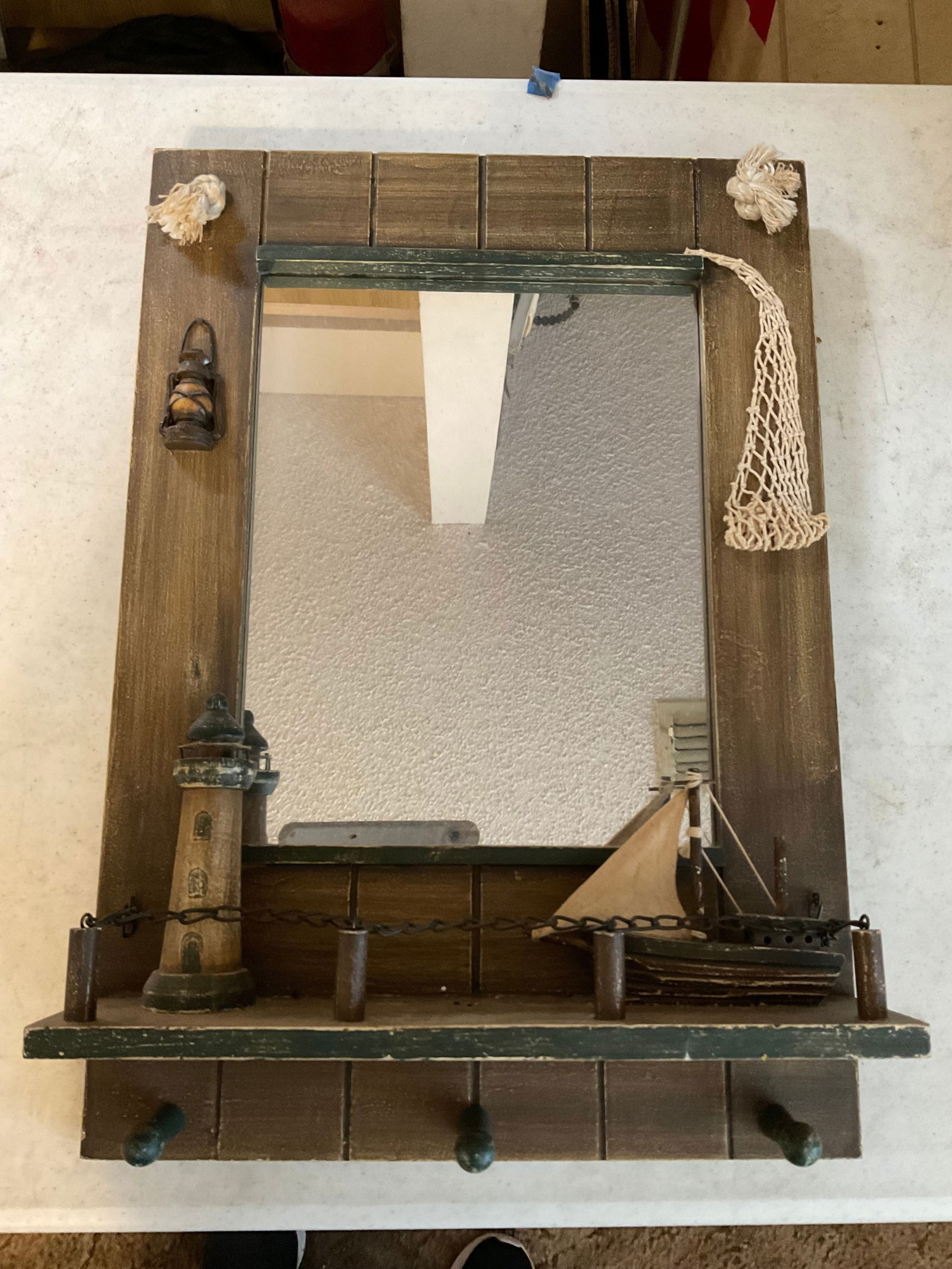 Vintage beach mirrored wall hanging 20x14 (1 of 1)