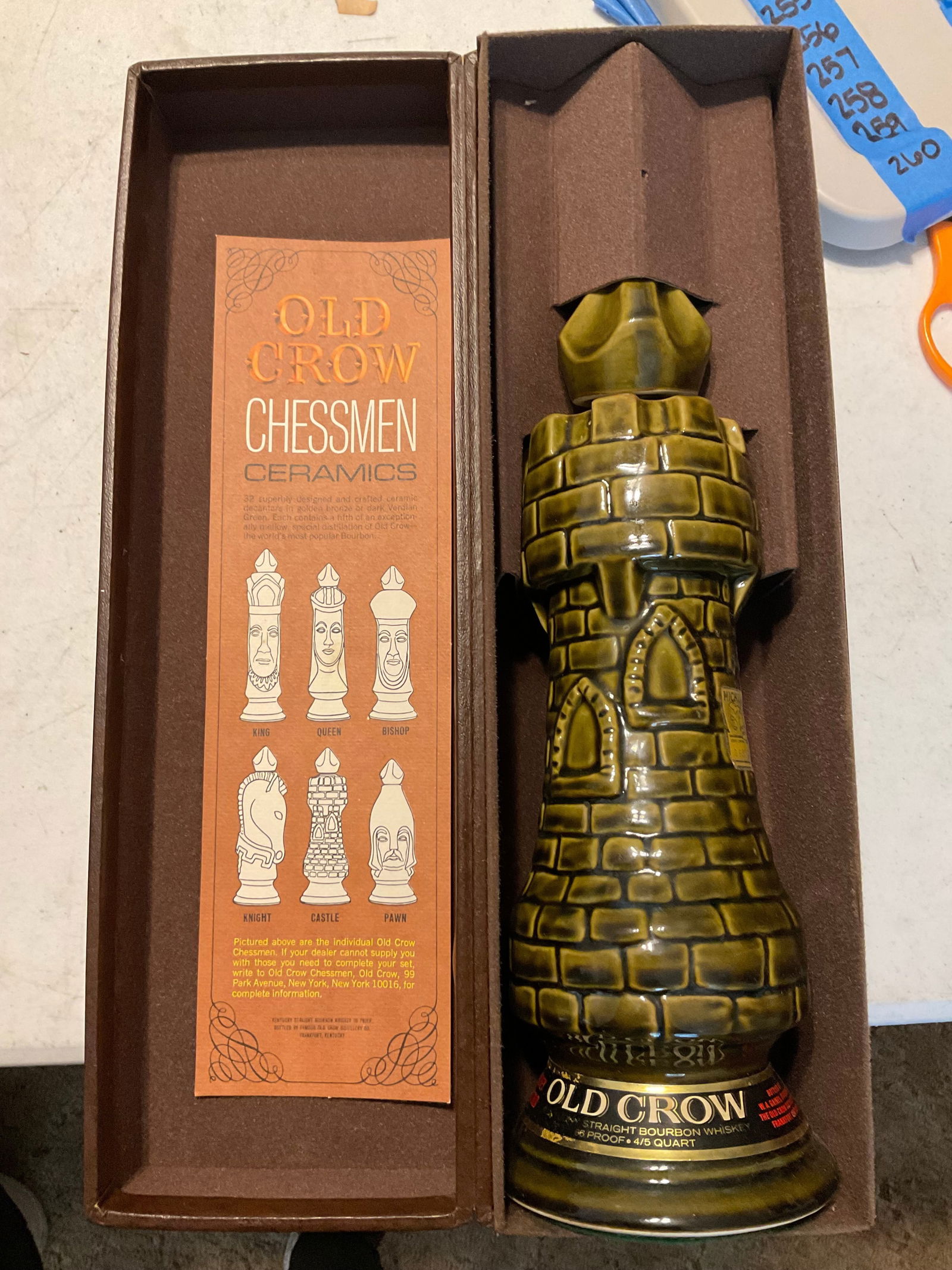 Old Crow Chessmen Ceramics Dark Castle Bottle Empty (1 of 1)