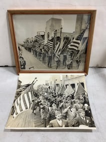 Vintage original war veterans parade photos atlantic city NJ(framed photo-9in.x11in.)