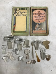 Vintage calendars and glass tops