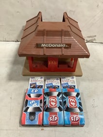 Vintage McDonald's playset and Richard Petty collectable racecards