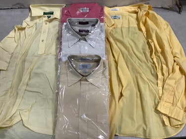 Orvis long sleeve shirt(size N/A), Macy's Herald polo shirt(size N/A), Grand Slam pop shirt(small),