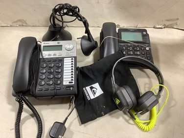 Home line telephones and Quiksilver headphones