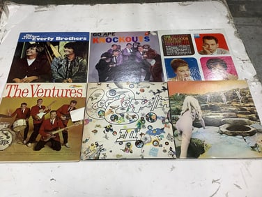 Vintage records(The Ventures, Go Ape with the knockouts, Led Zeppelin, and more)