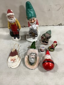 Ceramic gnome(8in.tall), christmas ornaments, and more
