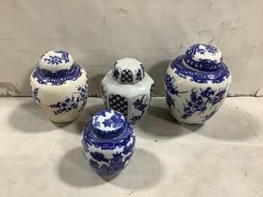 Blue transfer containers with lids(6in.)