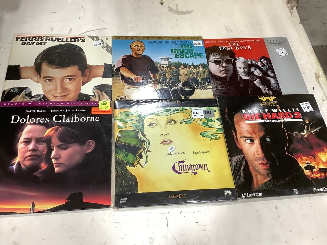 Various laserdiscs(Ferris Beullers Day Off, The Great Escape, The Lost Boys, and more) (1 of 1)