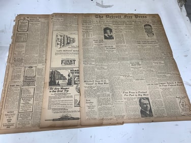 The Detroit Free Press 1925 newspaper