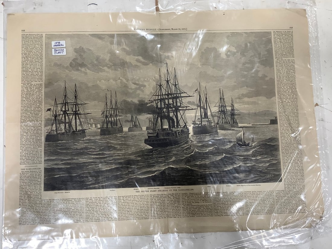 Harper's Weekly 1878 British Fleet printout(double sided): Harper's Weekly 1878 British Fleet printout(double sided)