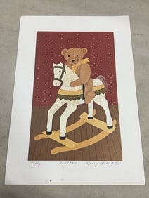 Teddy art print signed by Nancy Lubeck(7.5in.x10.5in.-264/950)