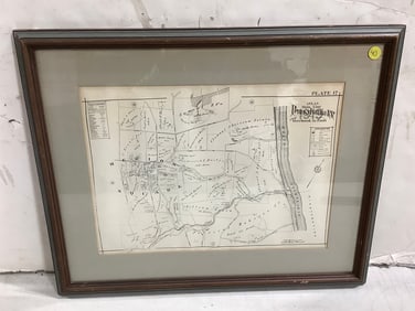 Framed Pennsylvania Railroad map(17.5in.x21.5in.)