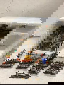 Ceramic halloween Village Display