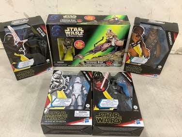 Star Wars collectible figures(Chewbacca, Darth Vader, Jet Trooper, and more-brand new in box)