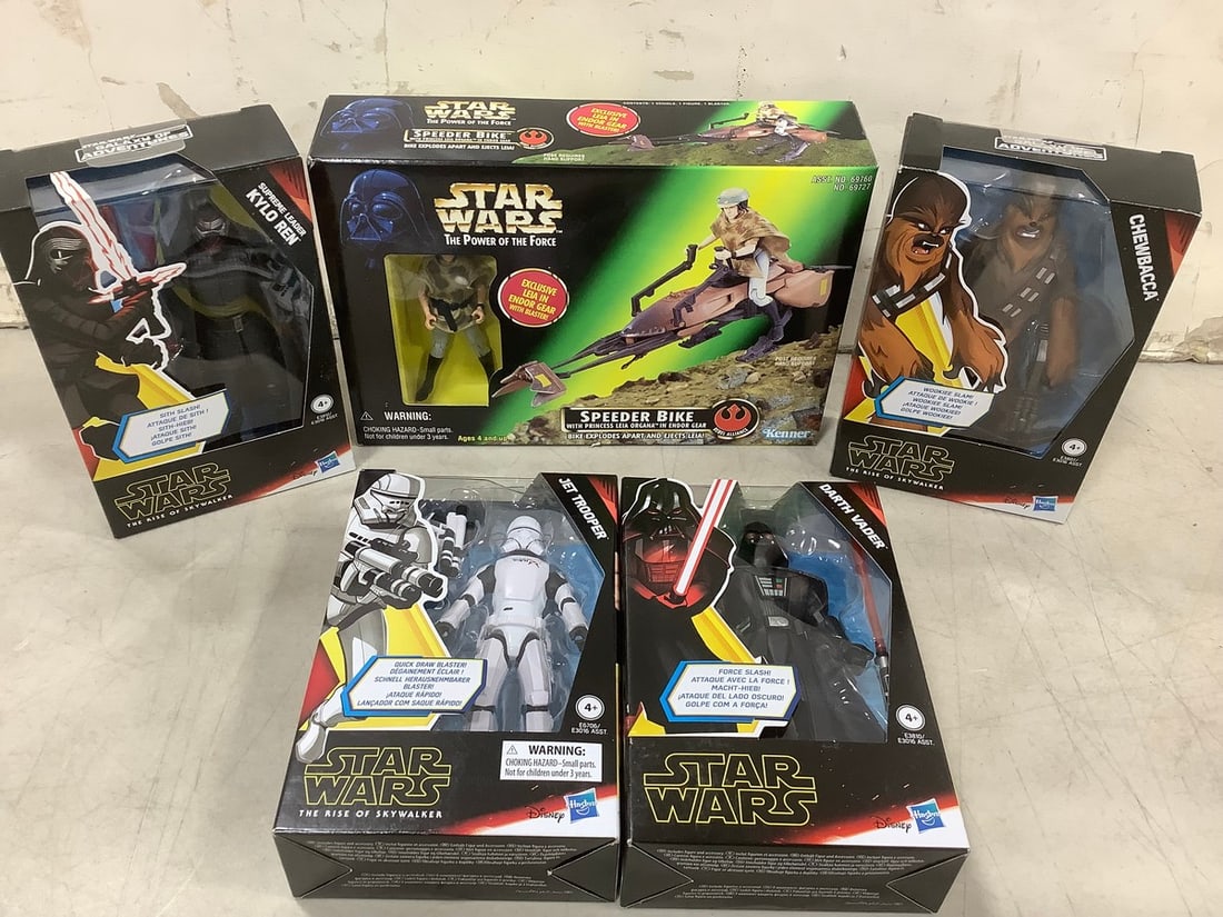 Star Wars collectible figures(Chewbacca, Darth Vader, Jet Trooper, and more-brand new in box) (1 of 1)