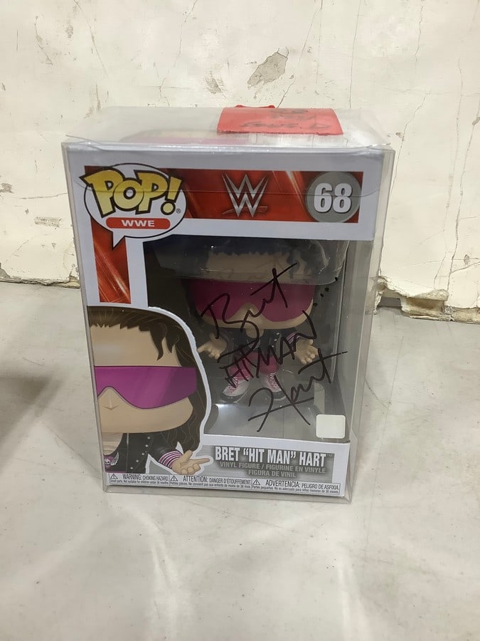Bret "Hit Man" Hart signed Funko pop figure(brand new in box): Bret "Hit Man" Hart signed Funko pop figure(brand new in box)