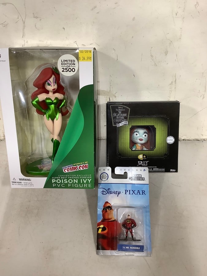Poison Ivy PVC figure, Sally figure, and Mr. Incredible diecast figure(brand new in box): Poison Ivy PVC figure, Sally figure, and Mr. Incredible diecast figure(brand new in box)