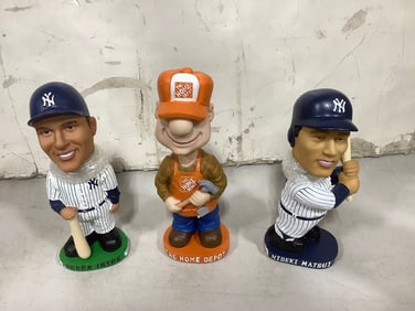 Collectible bobbleheads(Derek Jeter, The Home Depot, Hideki Matsui)