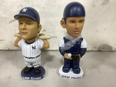 MLB bobbleheads (Jason Giambi, Jorge Posada)