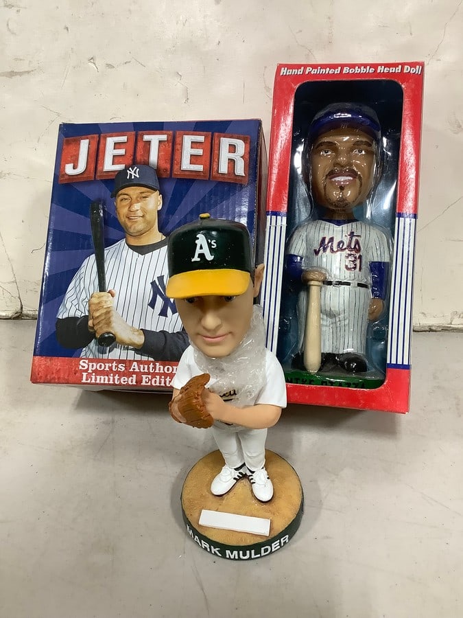 Derek Jeter collectible, Mark Mulder bobblehead, and Mike Piazza bobblehead(all new in box) (1 of 1)