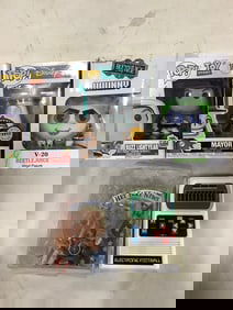 Funko Pop collectible figures(Buzz Lightyear, Mayor-new in box) Beetlejuice vinyl figure, and more