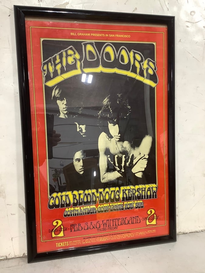 Framed Concert Advertising Poster - 'The Doors' (15.25inx23.25in): Framed Concert Advertising Poster - 'The Doors' (15.25inx23.25in)