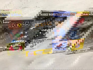 Various Bobbleheads (Bozo, Popeye, and more) and Resin Marvin Martian Figurine