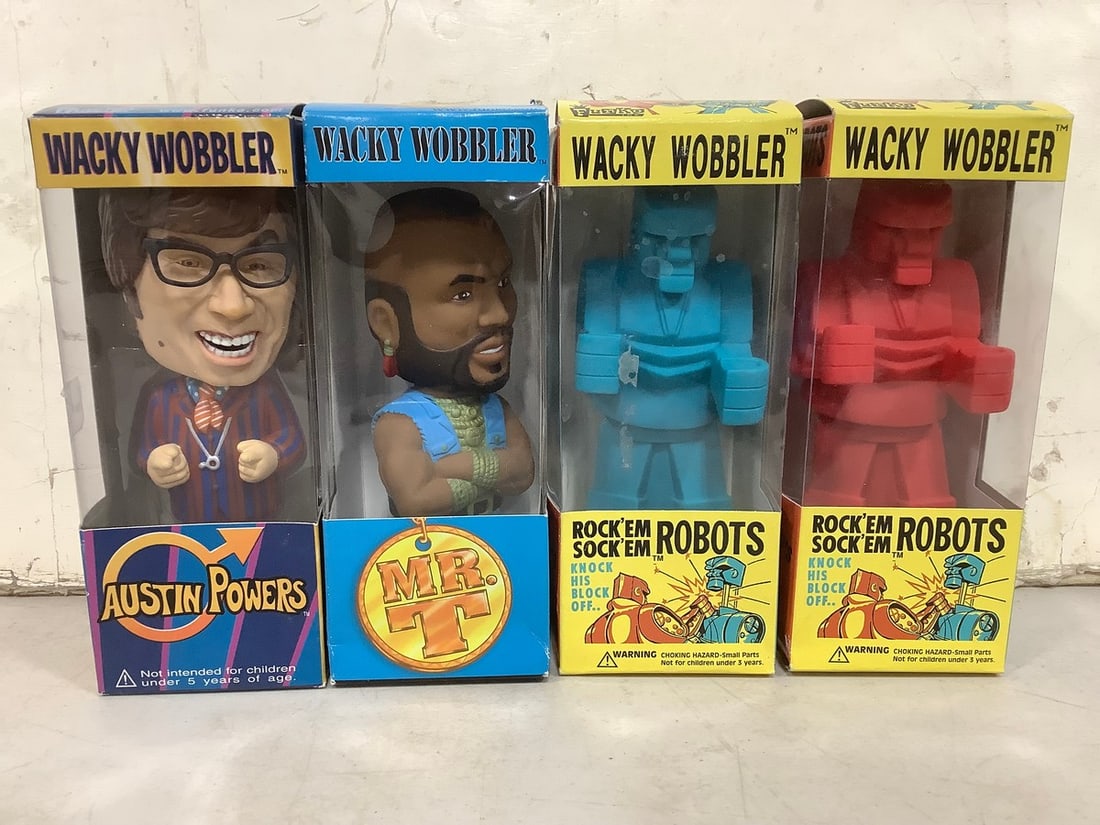 Various Wacky Wobblers (Rock'Em Sock'Em Robots, Mr. T, and more) - New in Box (1 of 1)